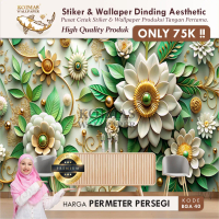 Wallpaper Dinding 3D Stiker Dekorasi Dinding Motif Bunga Mawar Hijau Elegan Wallpaper Motif Bunga Ma