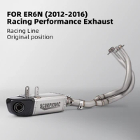 For Kawasaki ER6N ER6F Moto Racing Exhaust Full System Muffler 2012-2016