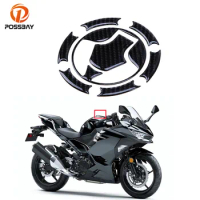Motorcycle Gas Oil Cap Cover Decal Tank Pad Tankpad Protector Stickers Black Carbon Fiber for Kawasaki Cafe Racer Accessories