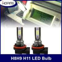 Hoping 2PCS H8 H9 H11 3030 12SMD Car LED Fog Light Bulb Driving Foglight Lamp 12V White/Gold Yellow/Ice Blue Color