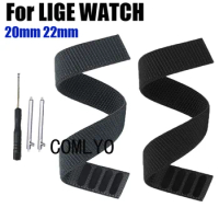 NEW Watchband For LIGE Watch Strap Nylon Watch Band Hook&amp;Look Soft Belt 20mm 22mm