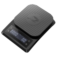 1 Piece Digital Coffee Scale With Timer - Espresso Scale Black Plastic For Pour Over Drip Maker 0.1G High Precision Scale