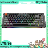 Royal Axe L75/98 Mechanical Keyboard 3 mode Wireless Bluetooth Keyboard RGB Hot Swap Keycaps PBT Custom Esports Gaming Keyboards