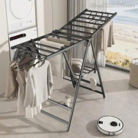 Aluminum Alloy Drying Rack Floor-to-ceiling Folding Indoor Balcony Drying Rack Drying Quilt Artifact Clothes Drying Rod