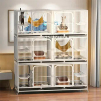 Indoor Cat Cages Breeding Cages Three-layer Cat House Household Cat Cabinet Dog Breeding Cages Pet Cat Dog Cage Cats Cottage