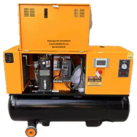Energy Saving 7.5kw 8bar Industrial Silent Portable Single Screw Air Compressor with Tank and Dryer