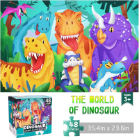 Jumbo Floor Puzzle for Kids Dinosaur Jigsaw Large Puzzles 48 Piece Ages 3-6 for Toddler Children Lea