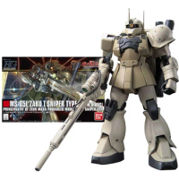 Bandai Genuine Gundam Model Kit Anime Figure HGUC 1/144 MS-05L Zaku 1 Sniper Type Gunpla Anime Action Figure Toys for Children