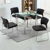 鋼化玻璃方桌雙層四方桌戶型洽談簡約現家用飯桌正方形餐桌
