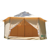 Yurt Mongolian Tent Good Selling Mesh Door 5m Canvas Cotton Mongolian Yurt Tent