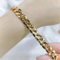 Gelang Rantai Polos motif Yaxiya accesories Perhiasan Imitasi Lapis emas