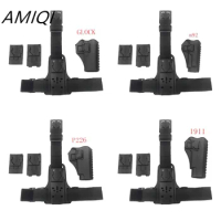 AMIQI Tactical Gun Holster Pistol Bag Adjustable Height Quick Pulling Device Leg Holster for Hunting 1911 M92 P226 M92 Glock 17