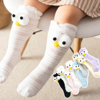 Infant Mesh Three-dimensional Big Eyes Long Socks Anti-mosquito Summer Thin Breathable Stockings Baby Over Keen High Socks Girls