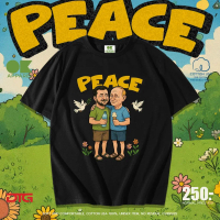 OK Apparel เสื้อยืดคอกลมแขนสั้น ลาย Peace Oversize Cotton USAคุ้มสุด!