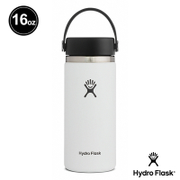 Hydro Flask 官方直營 寬口 16oz/473ml 真空保溫鋼瓶 經典白