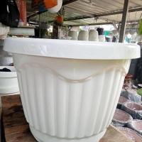 Pot putih plastik uk 45 / pot plastik murah / anggun bunga florist