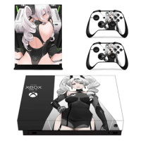 Anime Cute Girl Full Cover Skin Console &amp; Controller Decal Stickers for Xbox One X Skin Stickers Vinyl