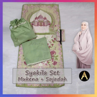 TERSDEDIA Mukena Traveling Renda Kecil Katun Mikro Ravenna Set Sajadah Motif Random Perlengkapan Sho