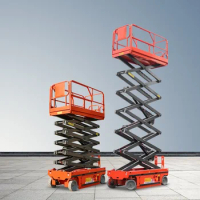 China Mini Man Selfpropelled Fully Automatic Lift Double Platform Hydraulic Electric Aerial Work Ladder Genie Scissor Lift Table