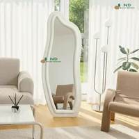 ND DECORATION Cermin Aesthetic Irreguler Double Irregular Wavy Mirror Standing Mirror Aesthetic Cerm