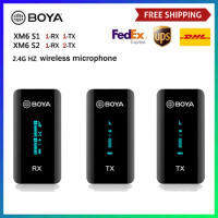 BOYA BY-XM6 BY XM6 S1 S2 Wireless Lavalier Mic Microphone System for Smartphone Laptop DSLR Tablet Camcorder Recorder 100M