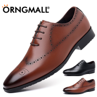 ORNGMALL Pointed Oxford Shoes for Men Casual Busienss Leather Shoes Brogue Dress Shoes Classic Business Formal Shoes Plus Size 38-48#L0103