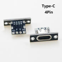 1PC Type-C Female 4Pin Double-sided Positive and Negative Plug-in Test Board USB 3.1 With PCB Board Connector Data Charging Port
