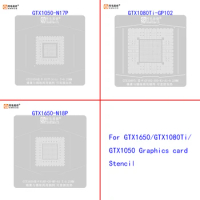 Video Card GPU BGA Reballing Stencil For GTX1050-N17P-GO-A1 GTX1080Ti-GP102-350-K1-A1 GTX1650-N18P-GO-MP Graphics Card Tin Net