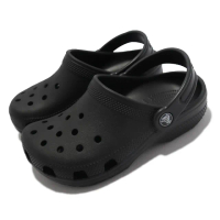 【Crocs】洞洞鞋 Classic Clog K 黑 全黑 中童鞋 小朋友 4-7歲 親子鞋 素色 幼稚園(206991001)