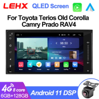 LEHX 2DIn Raido Stereo Car android 11 Multimedia Player For toyota vios crown camry hiace corolla rav4 autoraido carplay gps dvd