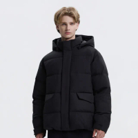 【國家地理服飾官方旗艦】男女同款ATLAS WINDSTOPPER BY GORE-TEX LABS 2L 短版羽絨連帽外套(鵝絨)