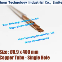 (100PCS/LOT) 0.9x400MM EDM Copper Tube Single Hole, Copper EDM Tubing Electrode Tube Single Channel, Diameter 0.9mm, 400mm Long