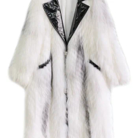 Marble Fox Fur Fur Young Coat for Women 2022