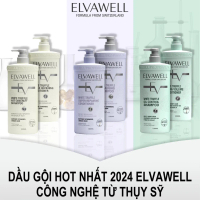 Bộ Dầu gội và dầu xả Elvawell phục hồi dưỡng tóc, kiềm dầu sạch gầu, Gội 500ml + Xả 500ml