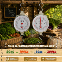 Timbangan Gantung HS Analog 50kg -100kg - 150kg - 200kg Besi Manual Jarum Kitchen Hanging Scale