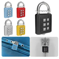 Anti-theft Security Travel 6 Digit Button Password Lock Dormitory Cabinet Lock Backpack Zipper Lock Luggage Padlock