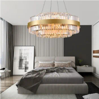 LED Pendant Lamps luxury Nordic modern Creative round living room hotel lobby crystal Chandeliers Home Decorative Ceiling Lights