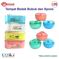 Ninio Tempat Bedak Tabur Powder Case Plastik Sponge Spons Puff Wadah Baby Bayi Dewasa Twin