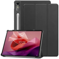 For Lenovo tab P12 12.7 2023 Case Magnetic Tri-Folding PU Leather Stand Tablet Cover for Xiaoxin Pad Pro 12.7 12 7 inch TB371FC