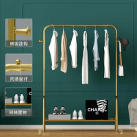Simple clothes drying rack floor-to-ceiling bedroom small cool clothes rack single rod storage clothes drying rod