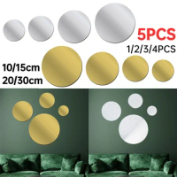 Self Adhesive Mirror Modern 3D Acrylic Mirror Wall Stickers Decorative Stickers Round Wall Mirrors for Home Bedroom Decoration