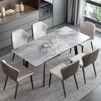 【滿599免運】餐桌 餐檯 意式餐桌可伸縮可折疊可拉伸餐桌現代簡約家用小戶型長方形桌