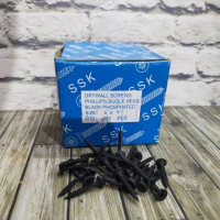 200PCS Skrup Gypsum ukuran 6x1 panjang 2,5cm Sekrup Giysum 200pcs pcs Sekrup Gypsum/kayu 6x1 isi 200