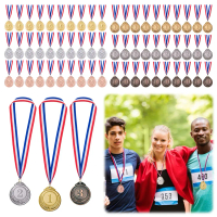 30 ชิ้น 2 นิ้ว Gold Silver Bronze Award Medal พร้อมริบบิ้นคอ 1st 2nd 3rd รางวัลเหรียญรอบ Gold Silver