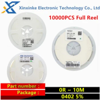 10000PCS Full Reel 0402 5% SMD Chip Resistor 0R ~ 10M Resistors 0 1 10 100 150 220 330 470 ohm 1R 10R 100R 1K 2.2K 10K 100K 1M
