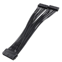 32cm ATX 24Pin 1 To 2 Port Power Supply Extension Cable PSU Male To Female Splitter 24PIN Extension Cable