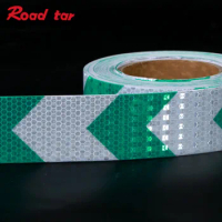 Roadstar Reflective Car Sticker 50mmX5m Arrow Safety Warning Conspicuity Reflective Tape for Fairways Truck Motorcycle Bicycle