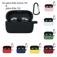 For Jabra Elite 75t /Elite Active 75t Soft Silicone Fully Protective Skin Case Cover With Keychain For Jabra Elite 75t Earbuds