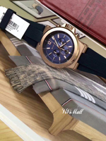 『Marc Jacobs旗艦店』 MichaelKorsMK8295美國MK炫彩藍玫瑰金矽膠錶帶三眼計時腕錶全新正品實拍