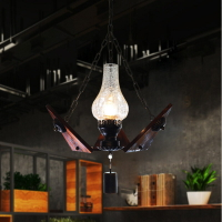 工業風咖啡廳餐廳裝飾馬燈煤油燈具復古創意清吧仿真火焰蠟燭吊燈